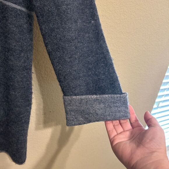 VTG Karen Scott Sweater Coat Coatigan Womens Medium Gray 100% Wool Long Line - Picture 5 of 6